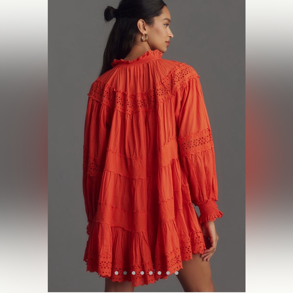 Maeve Long-Sleeve Lace Mini Dress - Picture 3 of 8